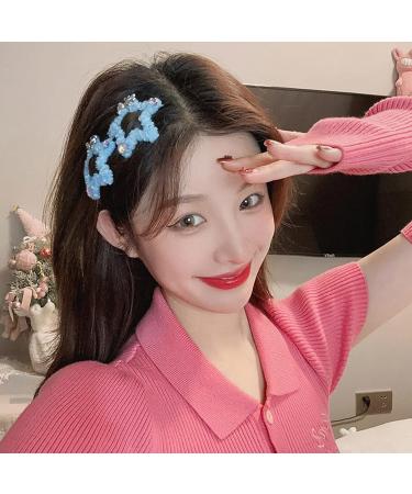 amangul Snap Hair Clip for Hot Girls Colorful Plush Star Shape Barrettes with Bear Decors Hair Barrettes for Teens Girls - Buy Online on GoSupps.com