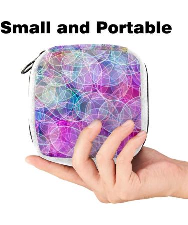 Colorful Art Circle Sanitary Napkin Storage Bag - Period & Tampon Makeup Pouch (Color4728) - Buy Online on GoSupps.com