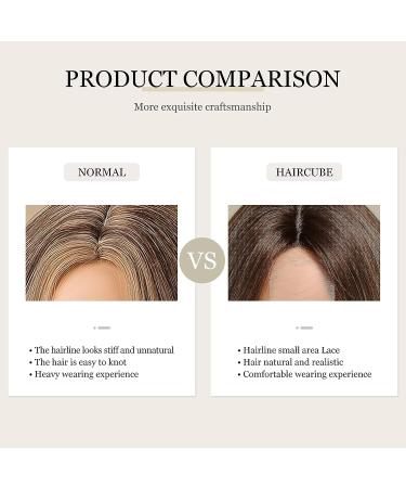 HAIRCUBE Short Dark Brown Bob Wig for Women - Shoulder Length Middle Part Synthetic Wig, Heat Resistant Fibre, Natural Daily Look - Buy Online on GoSupps.com
