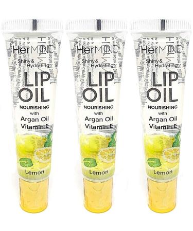 CRISPY BEAUTY HERMINE CLEAR LIP OIL GLOSS 3PCS (LEMON)