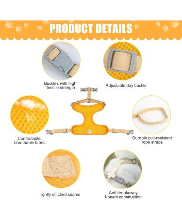 Premium Adjustable Cat Dishes - Break-Safe Design with Leash & Soft Chest Harness | Ideal for Kittens & Puppies - Buy Online on GoSupps.com
