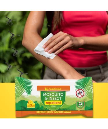 Mosquito Repellent Set: PestShield Mosquito Repellent Wipes 24pk Citronella Mosquito Repellent Patches 18pk and Citronella Mosquito Repellent Bracelet Bands 2pk - Full Protection Kit - Buy Online on GoSupps.com