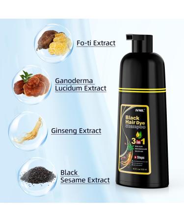 Evil Black hair color shampoo for gray hair black hair dye shampoo 3 in 1semipermanent hair color shampoo for women and men 100 gray coverage - Buy Online on GoSupps.com