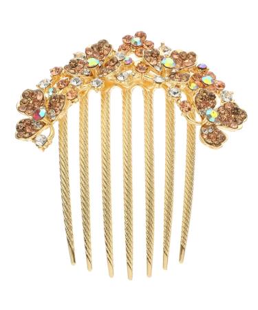 minkissy Hair Jewelry Wedding Accessories for Brides Rhinestone Hair Comb Hair Side Combs Decorative Hair Combs for Women Accessories Comb Headband Ponytail Miss Rhinestones Petal