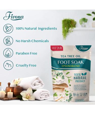 Foot Soak Epsom Salt with Tea Tree Oil 2 LB - Epsom Salt with Essential Oils for Healthy Toenails Soothing Relief Odor Control Callus Softening - Pedicure Therapy for Soft Rejuvenated Feet - Buy Online on GoSupps.com