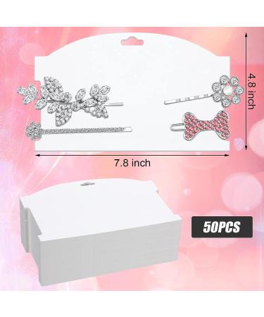 Geyee 50pc Hair Clip Display Cards - White Cardboard Organizer for Hair Bows & Barrettes - Buy Online on GoSupps.com