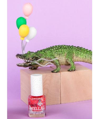 Miss Nella Croco Dazzle Safe Red Glitter Nail Polish for Kids - Non-Toxic, Odour Free & Easy Peel Off Formula - Buy Online on GoSupps.com