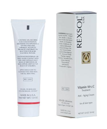 REXSOL 10% Vitamin C Treatment Anti-Wrinkle Cream - Best International Skincare Solution - Buy Online on GoSupps.com