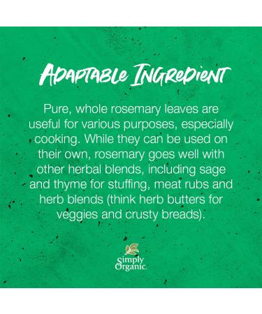 Simply Organic Whole Rosemary Leaf 1.23oz - Premium Quality Herb for Culinary Delights - Buy Online on GoSupps.com