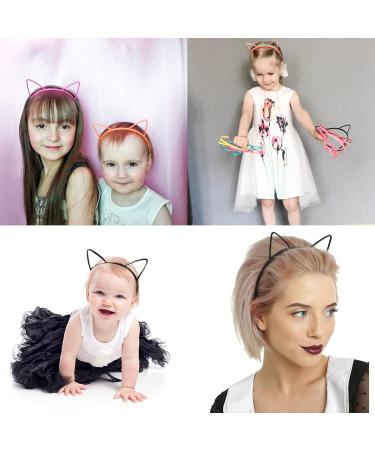 15 Pieces Cat Ears Headband - Plastic Hairbands & Makeup Accessories for Women & Girls | Stylish Party Hair Accessories | International Shipping - Buy Online on GoSupps.com