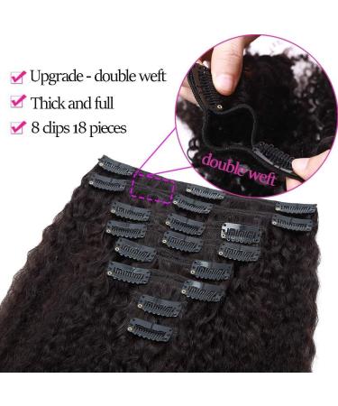 12" Clip in Hair Extension Human Hair Double Weft #1B Natural Black (105g) - Buy Online on GoSupps.com