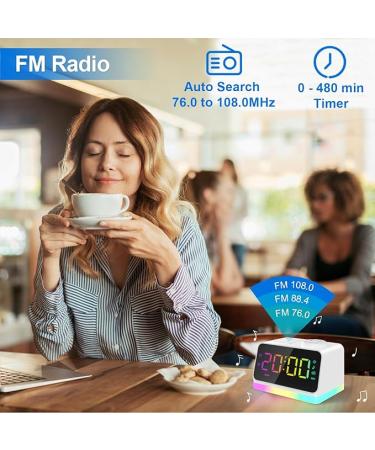 JALL Digital Alarm Clock with FM Radio for Bedroom, 8 Colors Night Light with 2 Charging Port, Sleep Sound Machines with Timer, Dual Alarm, Loud Alarm and Easy to Use for Seniors and Kids as Gift - Buy Online on GoSupps.com