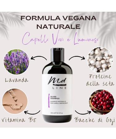  md LINE Professional Anti-Yellow Purple Shampoo for White Gray and Bleached Hair Cool Blonde Toning Shampoo Anti-Yellow Shampoo for Men and Women SLS and SLES Free - Buy Online on GoSupps.com