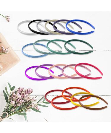 20 Pieces Satin Headbands Candy-Colored Cloth Headbands Thickened Headbands DIY Headband Materials Hair Accessories Suitable for Happy Parties Performances (20 Colors) - Buy Online on GoSupps.com