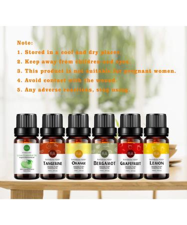 RAINBOW ABBY 6-PACK Citrus Essential Oil Set 100% Pure Orangic Oils (Bergamot Grapefruit Lemon Orange Lime Tangerine) 6x10ML - Buy Online on GoSupps.com