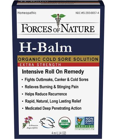 Extra Strength Cold Sore Treatment - Forces Of Nature Organic H-Balm 4ml | Fast Relief for Pain & Blisters - Buy Online on GoSupps.com