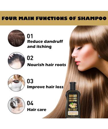Ginger Hair Growth Set - Anti Hair Loss Shampoo & Serum for Thickening, Nourishing Scalp, Natural Baldness Treatment - Men & Women - 2 Pack (1A+1B) - Buy Online on GoSupps.com