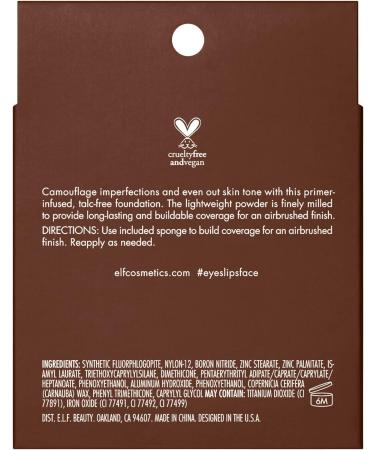 e.l.f. Camo Powder Foundation Rich 650 C 8g - Primer-Infused, Long-Lasting Medium-to-Full Coverage Makeup - Buy Online on GoSupps.com