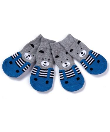 Buy PET Heroic Indoor Anti-Slip Socks for Dogs & Cats - 6 Sizes (S to 3XL) | Paw Protection & Traction with Silicone Gel - Blue Bear L - Buy Online on GoSupps.com