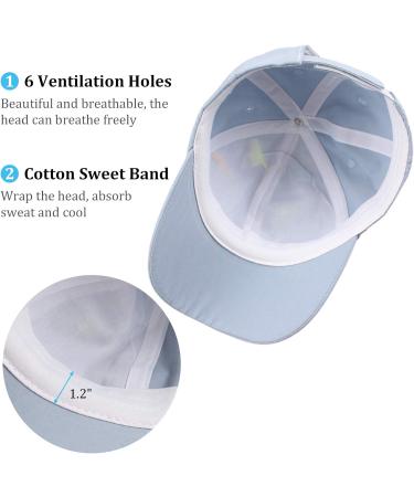 Xiaohawang Adjustable Dinosaur Embroidery Baseball Cap for Girls 2-6 Years - Sky Blue Summer Sport Hat - Buy Online on GoSupps.com