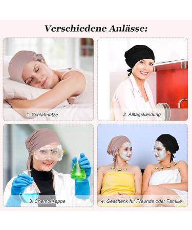 2 Pack Women s Turban Hijab Cap - Classic Slouch Beanie with Tie Back - Islamic Muslim Headscarf for Chemo & Sleeping - Solid Black & Khaki - Buy Online on GoSupps.com