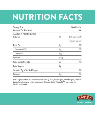 Pompeian Gourmet Organic Balsamic Vinegar 16 FL. OZ. - Ideal for Dressings, Marinades & Vegetables - Non-Allergenic, Non-GMO - Buy Online on GoSupps.com