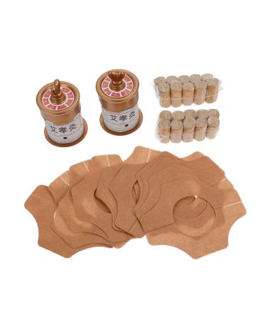 LALAFINA 1 set of Moxibusion box Moxibusion buttons made of plastic Moxibus tapes Acupuncture Moxa Box Tool for burning MOXA MOXA MOXACHELL PP Moxibusionpass Body 7.5x5cm brown