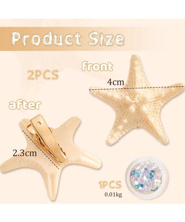 Nayyana 2 Pieces Starfish Hair Clips Body Face Mermaid Costume for Women and Girls Adults 3 in 1 Accessories for Little Mermaid - Buy Online on GoSupps.com