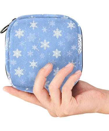 Shop Menstrual Pad Bag with Zipper - Stylish Tampons Pouch for Women & Girls | Snowflakes Design - Buy Online on GoSupps.com