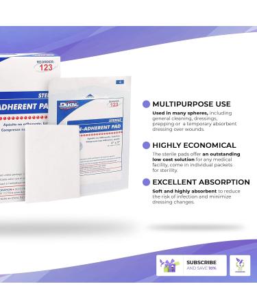 Dukal DUK 123 Non-Adherent Dressing Pad 2x3 Sterile (Pack of 100) - Buy Online on GoSupps.com
