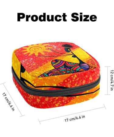 GIAPB Period Bag - African Tribal Woman Print, Sanitary Napkin Storage & Travel Makeup Pouch - Buy Online on GoSupps.com