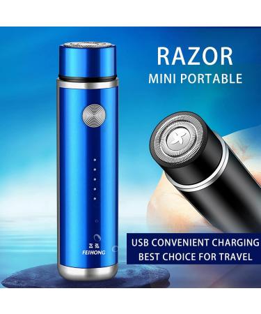 Mini Electric Razor for Men | Portable USB Rechargeable Waterproof Shaver | Compact Beard Trimmer for Home & Travel - Gold - Buy Online on GoSupps.com