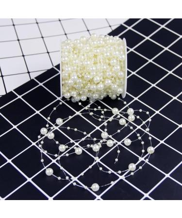 Bingcute 100ft Artificial Pearls String Beads Chain Garland for Wedding Party Decoration - Ivory - Buy Online on GoSupps.com