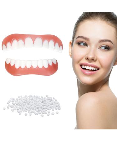 Fake Teeth  2 Pcs Cosmetic Teeth  Comfort Upper and Lower jaw Denture  Protect Your Teeth  Regain Confident Smile
