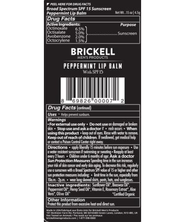 Brickell Men's No Shine Lip Balm for Men Natural and Organic Matte Finish Chapstick to Moisturize and Protect With SPF 15 4.5 ml Scented - Buy Online on GoSupps.com