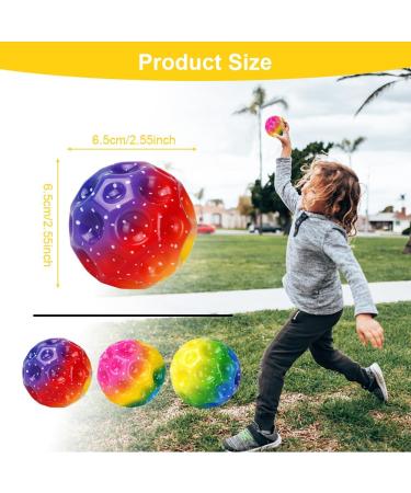Osdue 3PCs Astro Jump Ball - Super High Bouncing Rainbow Foam Balls for Kids' Parties | Lightweight Spring Rubber Ball with Fun Noise - Buy Online on GoSupps.com