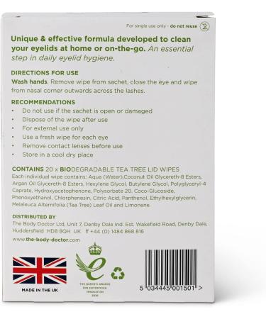 Eye Doctor Tea Tree Eyelid Wipes - 260 Single-Use Biodegradable Tea Tree Eye Wipes for Sensitive Eyes, Dry Eyes, Blepharitis, MGD & Demodex - Buy Online on GoSupps.com