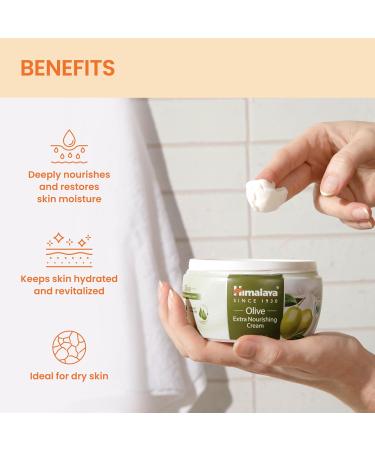 Himalaya Olive Extra Nourishing Cream with Olive Oil Almond Oil Vitamin E & Rice Bran for Deep Nourishment and Body Moisture 6.76 fl oz (200 ml) - Buy Online on GoSupps.com
