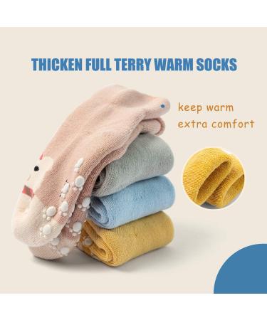 Non Slip Winter Socks for Baby Boys & Girls 0-12 Months | Thick Towelling Socks with Grips | 6 Pairs Bear Mix 5067 - Buy Online on GoSupps.com