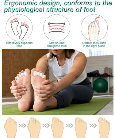 8Pcs Toe Spacers Set for Men and Women - Toe Separators for Feet Pain Relief - Includes 4 Firm and 4 Soft Gel Spacers - Correct Toes, Toe Spreaders, Straighteners - Ideal for Hammer Toe and Bunion - Medium Size - Buy Online on GoSupps.com