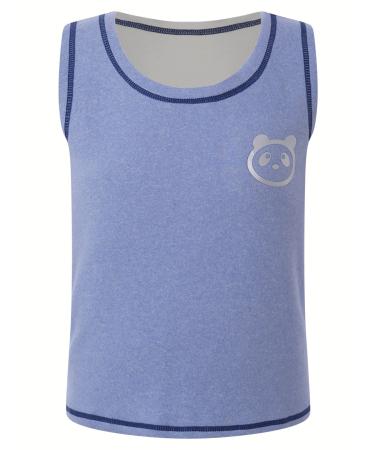 Hansber Kids Boys Girls Compression Tank Tops Undershirts Sleeveless T-Shirts Athletic Workout Base Layer Blue 3-4