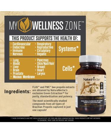 NaturaNectar Natural Bee Propolis Bundle - Green Bee Propolis and Bee Propolis Ultimate - for Immune Support Memory and Focus - 60 Capsules per Bottle - Buy Online on GoSupps.com
