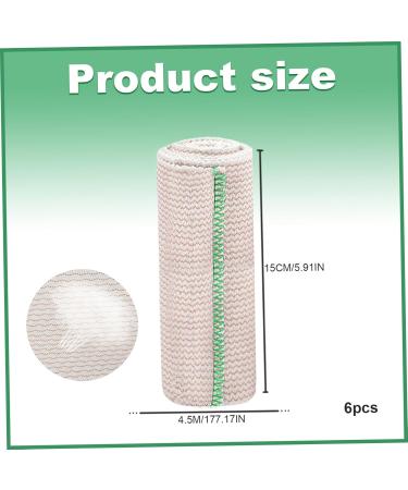 6 Rolls Elastic Bandage Wrap - 6 x 15ft Breathable Compression Wraps for Legs Arms & Hands - Washable & Self-Closure - Buy Online on GoSupps.com
