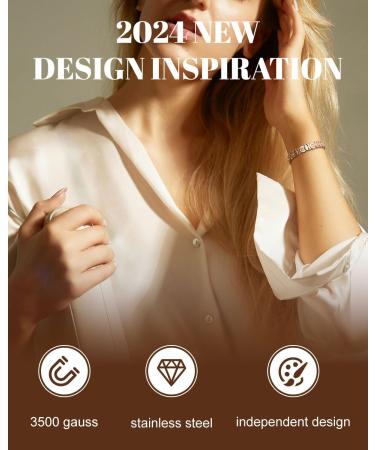 RainSo Magnetic Bracelets for Women | Stainless Steel Fish Design | Adjustable Rose Gold Crystal Bracelet | Perfect Mother's Day & Birthday Gift - Buy Online on GoSupps.com