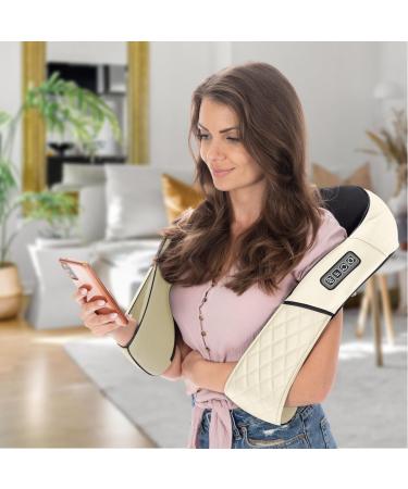 Fitleap Shiatsu Neck & Shoulder Massager | Infrared Heat Muscle Pain Relief | Premium Ergonomic Design - Buy Online on GoSupps.com