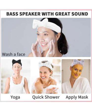 WSYUB Spa Headband Set - Bow Hair Band for Washing Face and Makeup, Fluffy & Soft Headbands for Skincare, Slumber Party Supplies - Black, White, Grey - Buy Online on GoSupps.com