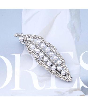 Inilbran Boho Pearl Hair Clip Vintage Leaf Hair Barrette Clip Leaf Pearl Hairpin Clip Pearl Bridal Headpieces Decorative Hair Pin Head Clip French Headwear Hair Accessories for Women and Girls Silver - Buy Online on GoSupps.com