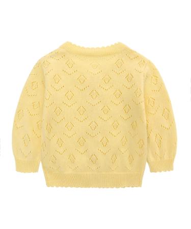 Famuka Baby Cardigan Jacket 12 Months Yellow | Soft Knitted Sweater for Boys & Girls - Buy Online on GoSupps.com