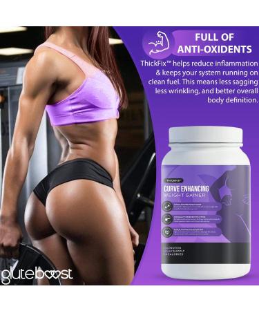 Gluteboost ThickFix Combo Kit: Natural Curve Enhancement Protein Shake & Cream for Women - Increase Curves and Muscle Mass - MACA Root Supplement - 1 Month Set - Buy Online on GoSupps.com