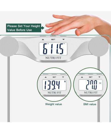 NUTRI FIT Digital Bathroom Scale with BMI, Large Backlight Display - 400 lbs Capacity - Buy Online on GoSupps.com